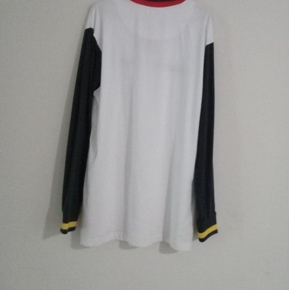 White & blue with red and yellow trim l/s Karl Kani polo - Picture 3 of 3